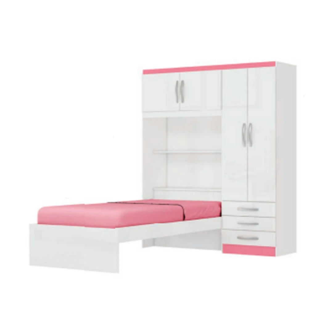 LISBOA 4 PTAS C/CAMA RG023(69087) BLANCO/ROSADO + COLCHON