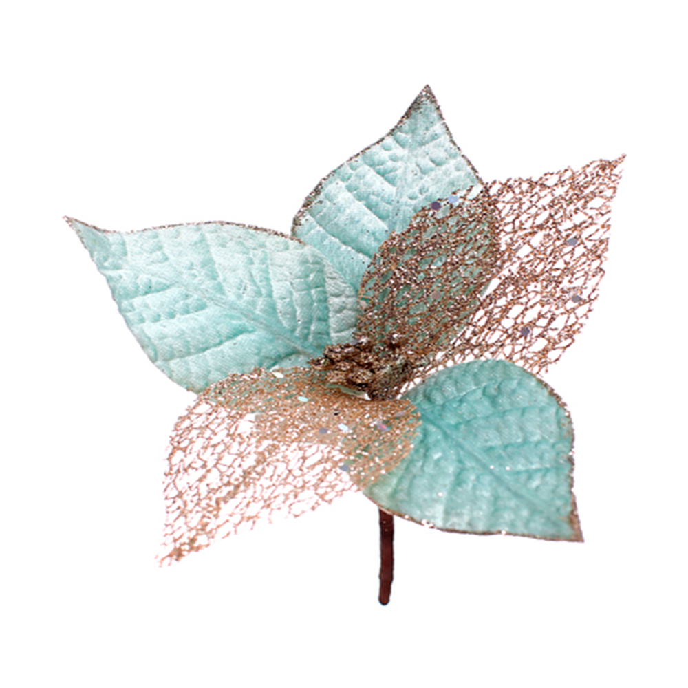 ADORNO PONSETIA 5P 20CM  (831-AMX044-1833XN) MENTA CHAMPANA