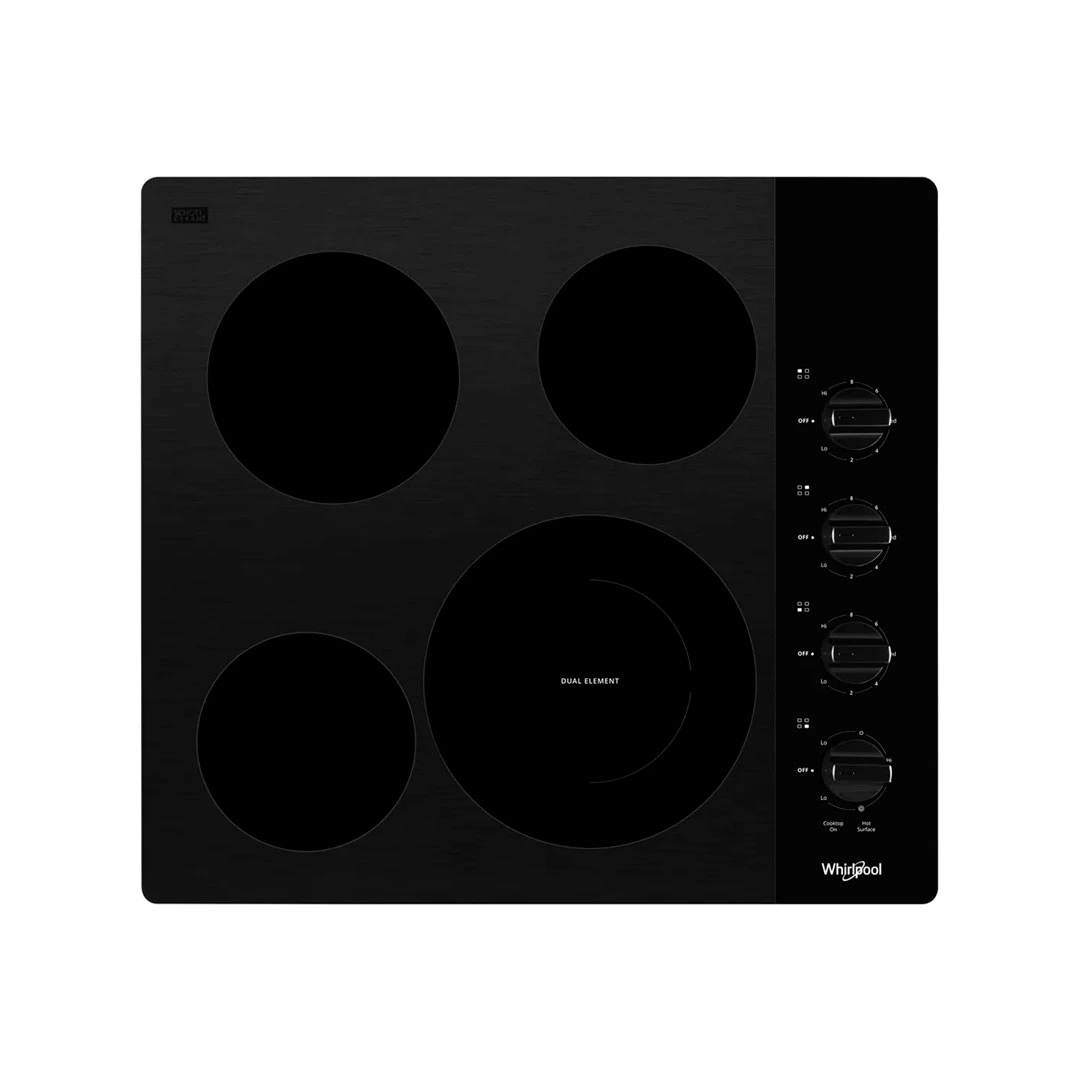 TOPE 24" WHIRLPOOL WCE55US4HB 4 QUEMADORES ELECTRICO NEGRO