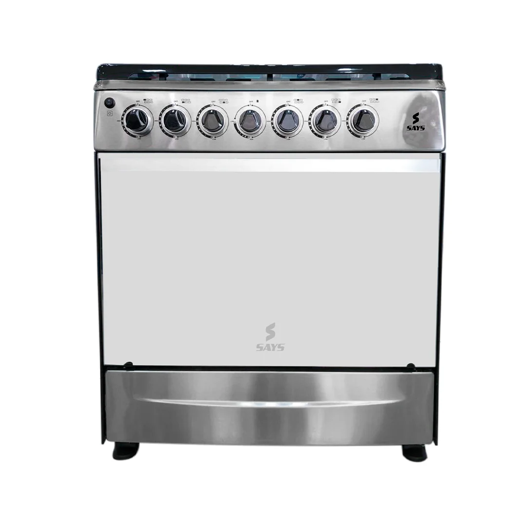 COCINA A GAS SAYS 30" CGA-306BUBG 6HOR TOPE ACERO INOX NEGRO