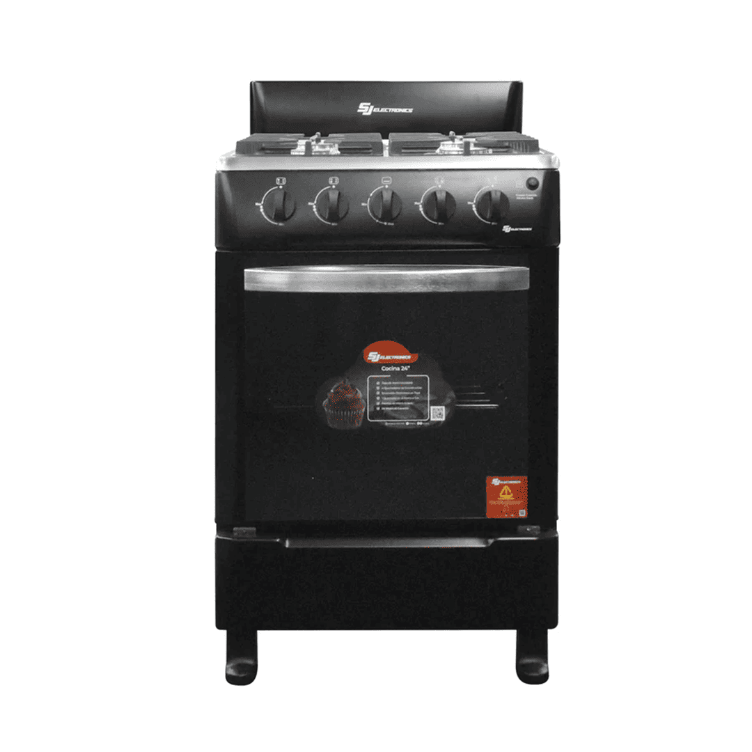 COCINA SJ ELECTRONICS SJ-24N4H 4 HOR ESPEJO NEGRA