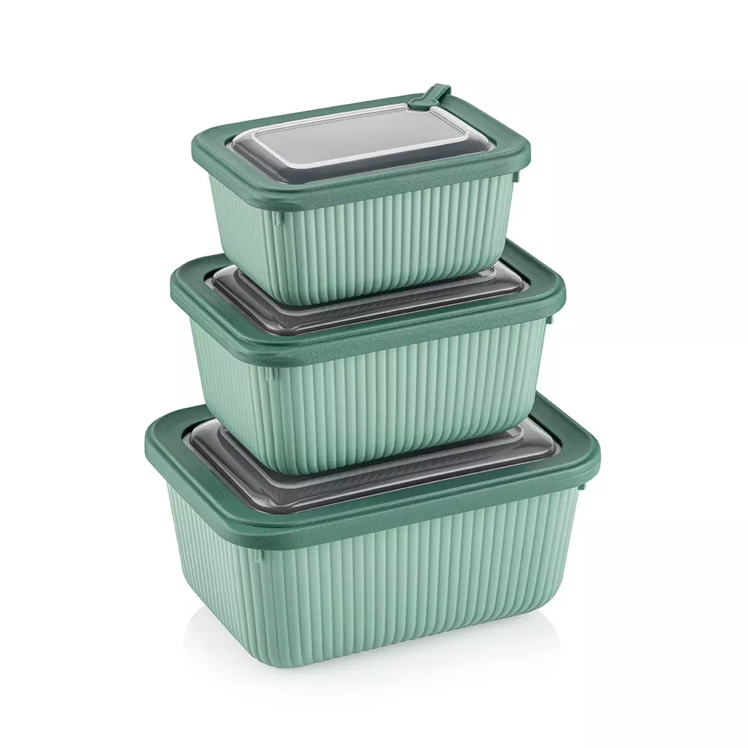 ENVASE P/ ALIMENTOS 3PZAS 723-00673A GRIS,CREMA,VERDE,AZUL